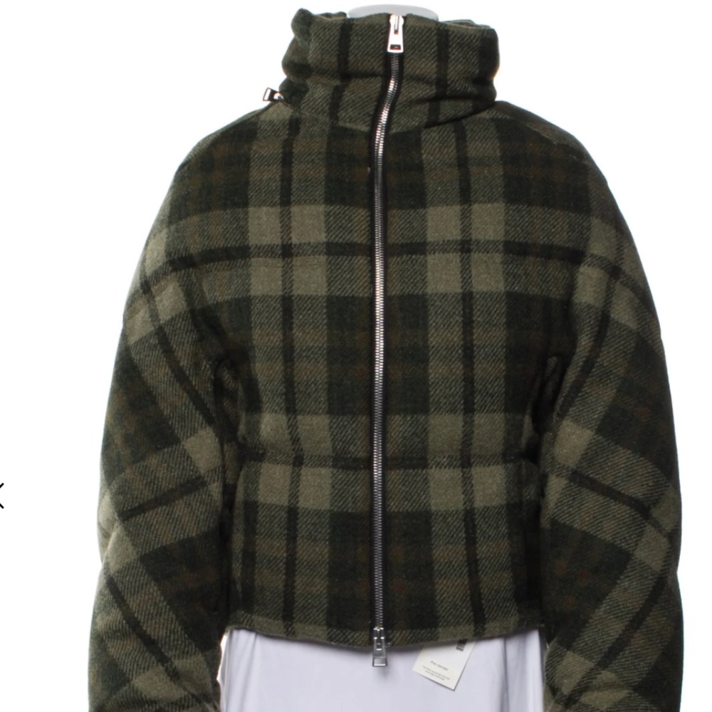 J.W. Anderson Virgin Wool Plaid Print Down Women's Jacket Size XS | US0, UK4